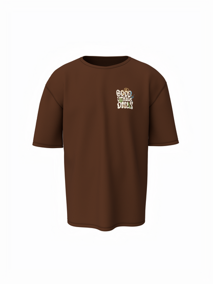 Nature Vibes Unisex Brown Oversized T-Shirt – Stylish & Comfy