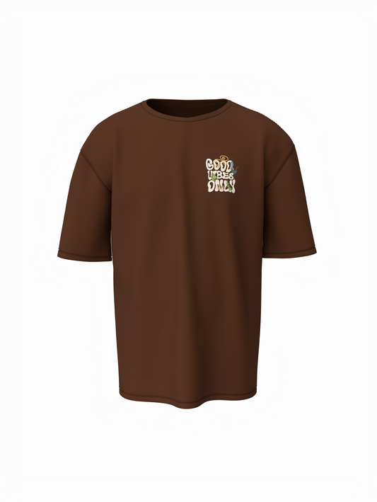 Nature Vibes Unisex Brown Oversized T-Shirt