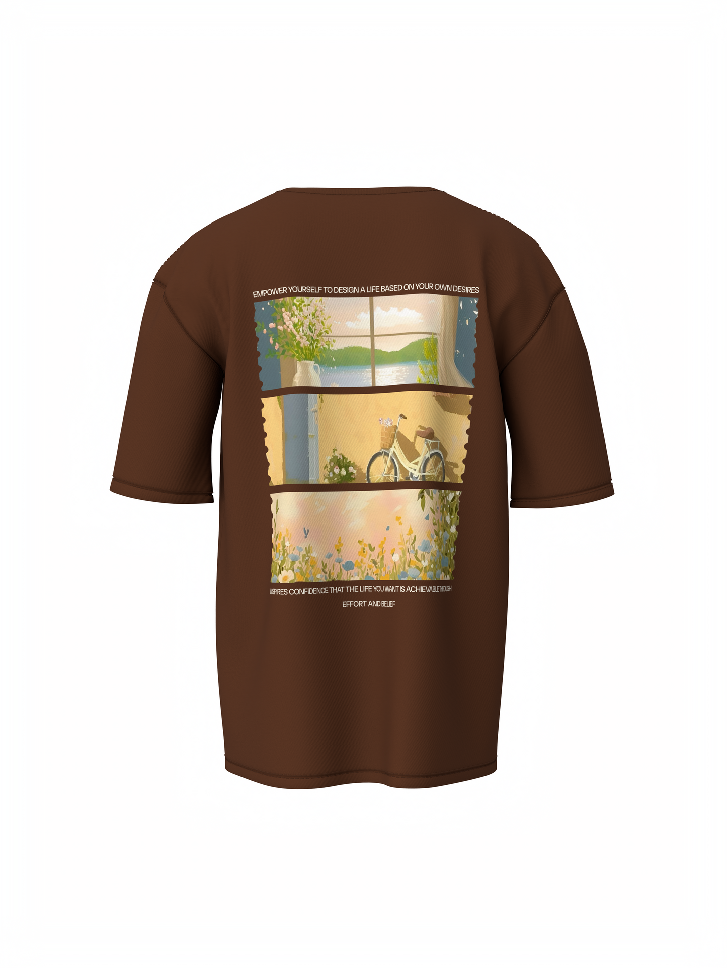 Nature Vibes Unisex Brown Oversized T-Shirt – Stylish & Comfy