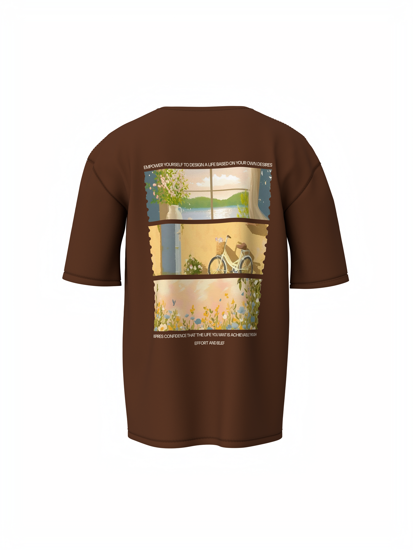 Nature Vibes Unisex Brown Oversized T-Shirt – Stylish & Comfy