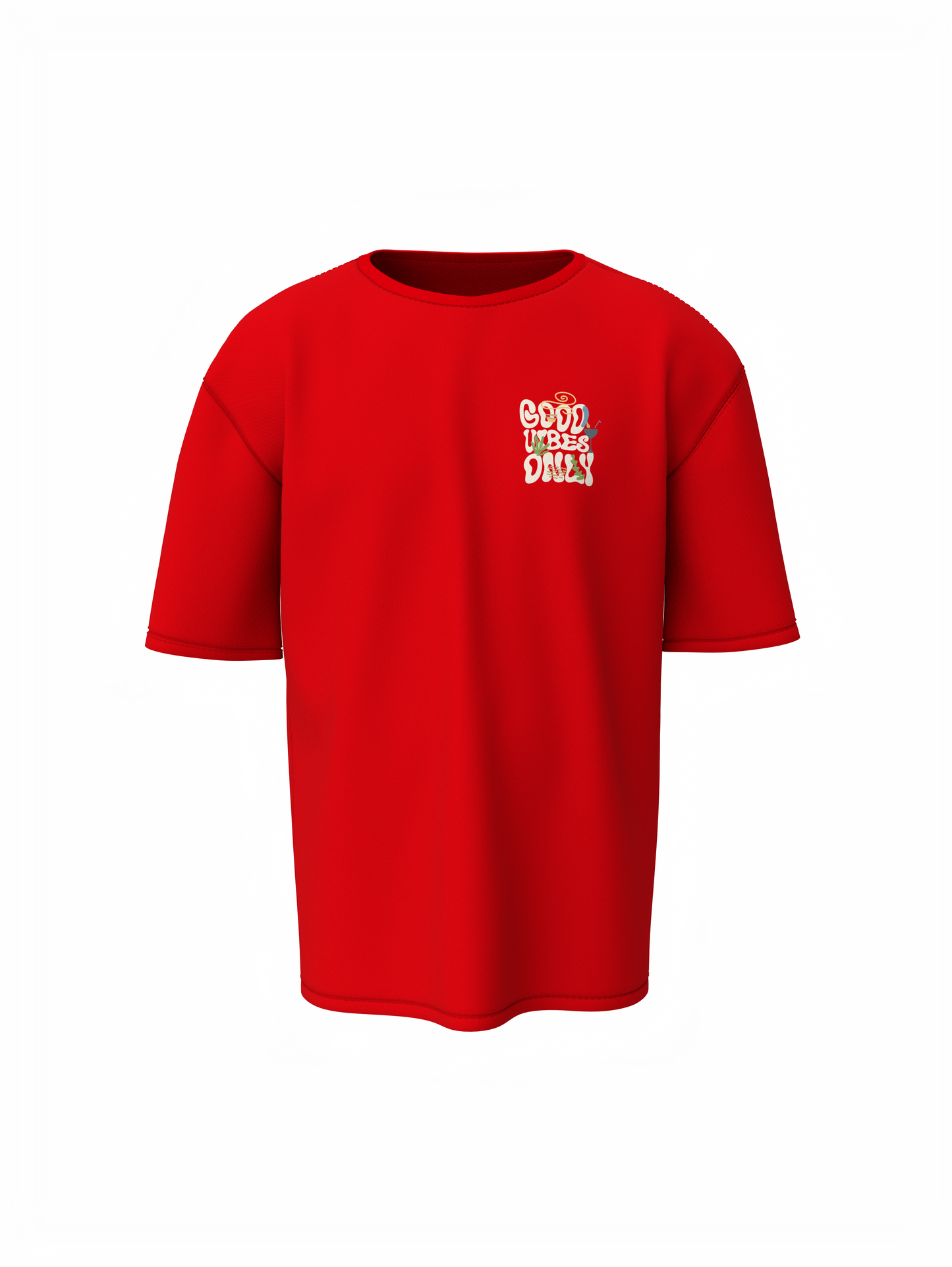 Nature Vibes Unisex Red Oversized T-Shirt – Bold & Stylish