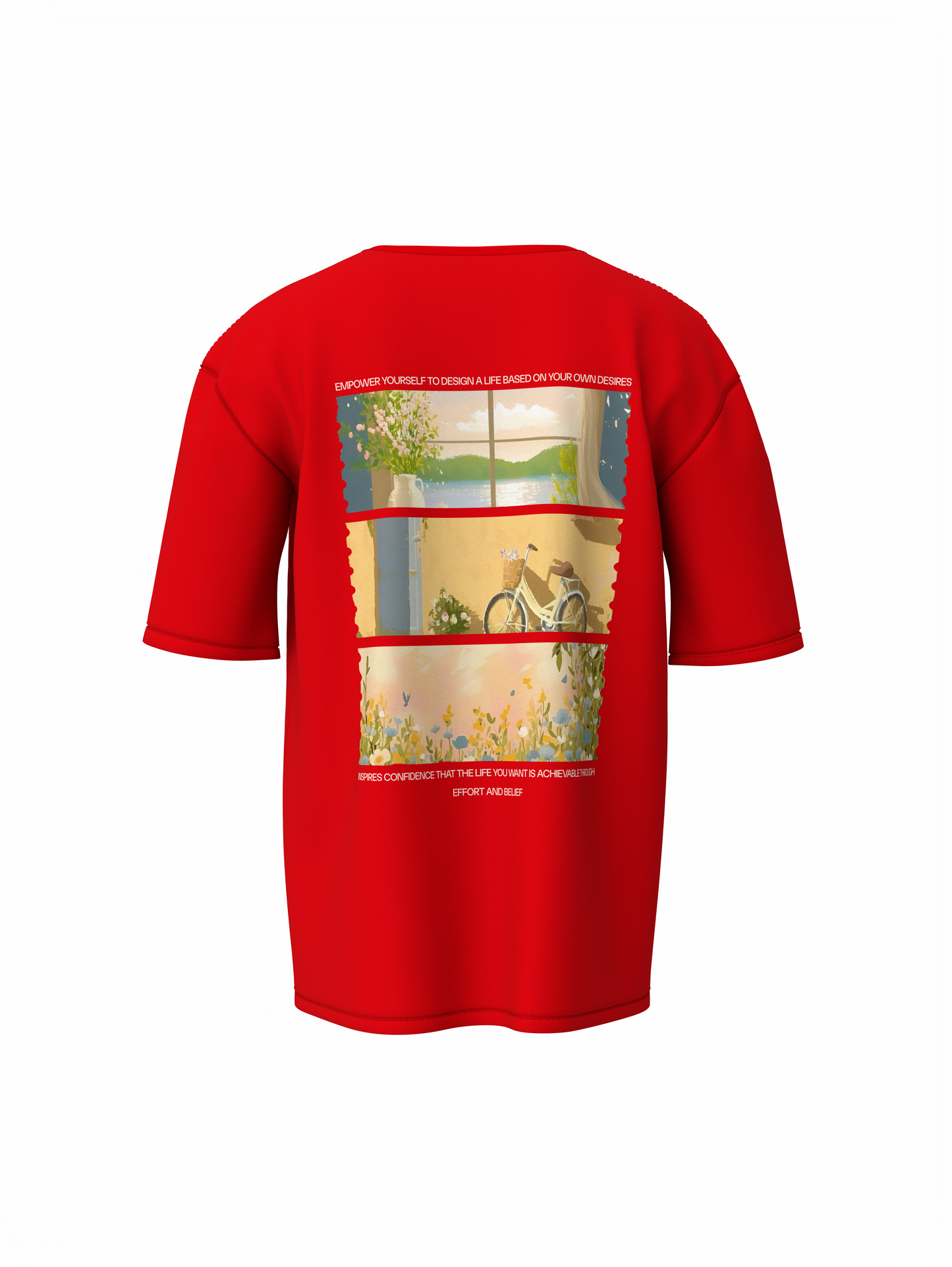 Nature Vibes Unisex Red Oversized T-Shirt – Bold & Stylish