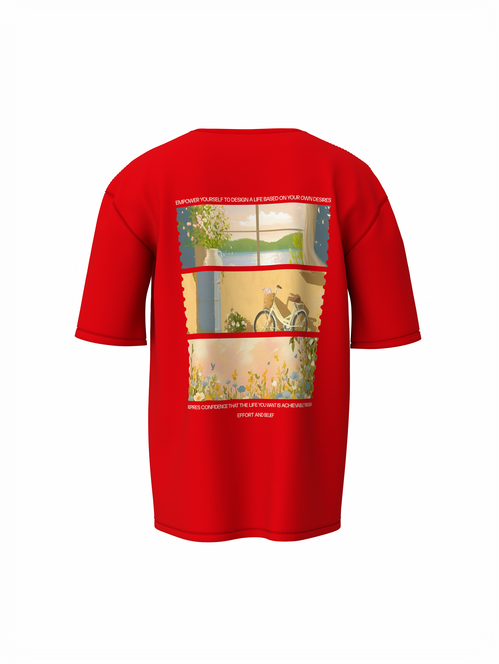 Nature Vibes Unisex Red Oversized T-Shirt – Bold & Stylish