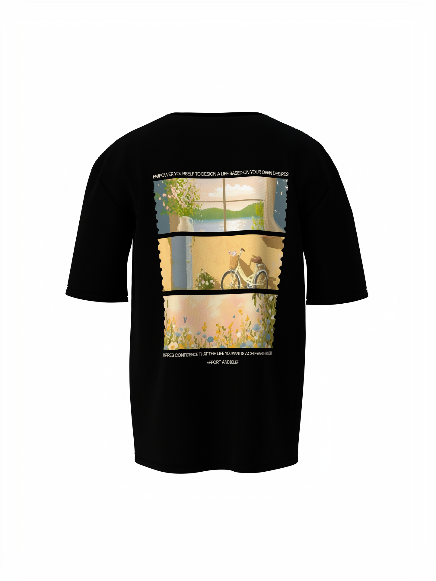 Nature Vibes Unisex Black Oversized T-Shirt – Bold & Trendy