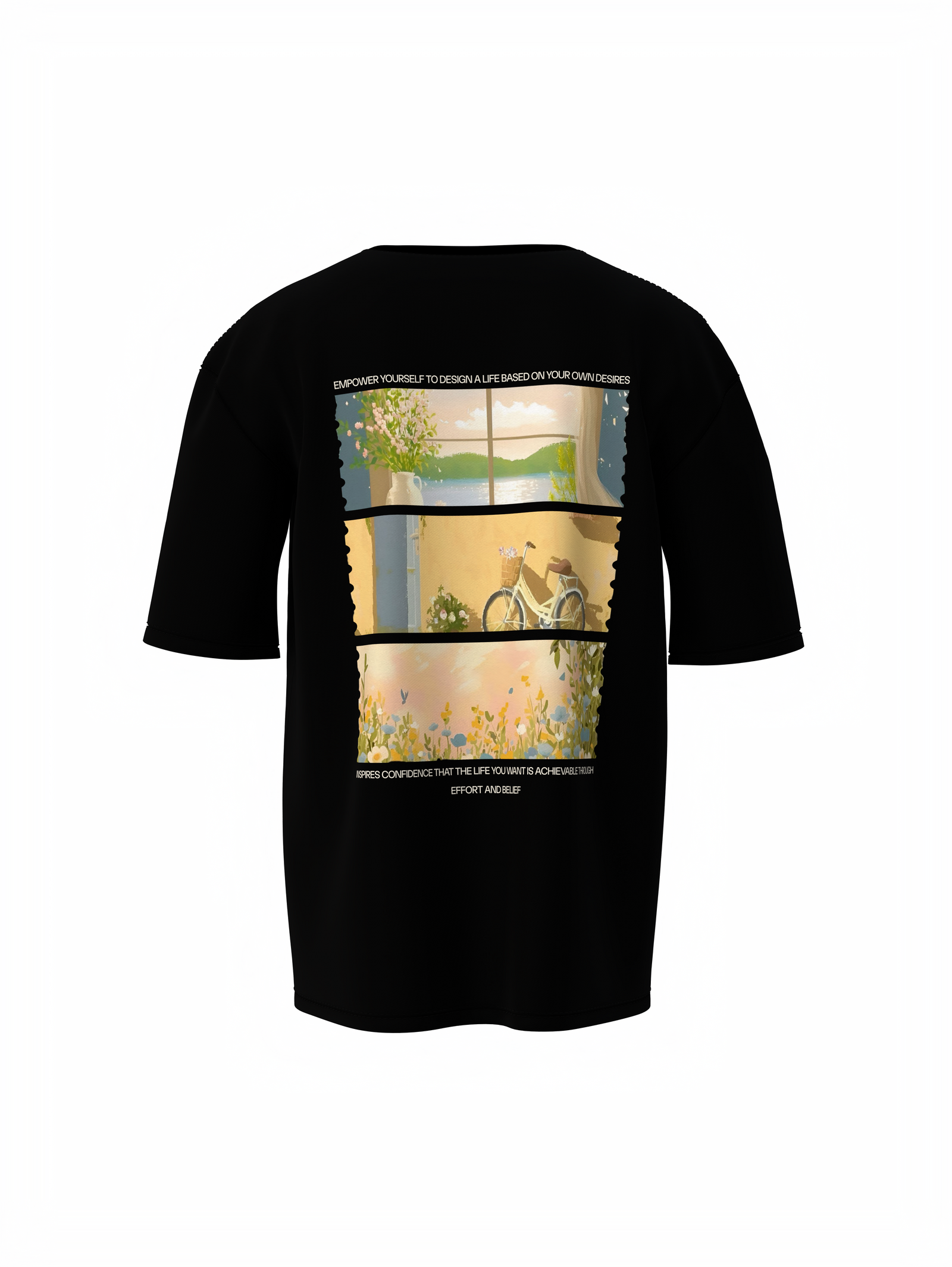 Nature Vibes Unisex Black Oversized T-Shirt – Bold & Trendy