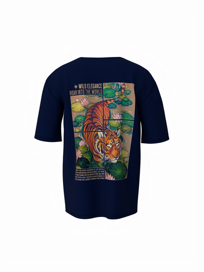 Dive Into The Wild Unisex Dark Blue Oversized T-Shirt