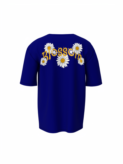 Blossom Flower Unisex Blue Oversized T-Shirt Casual Wear