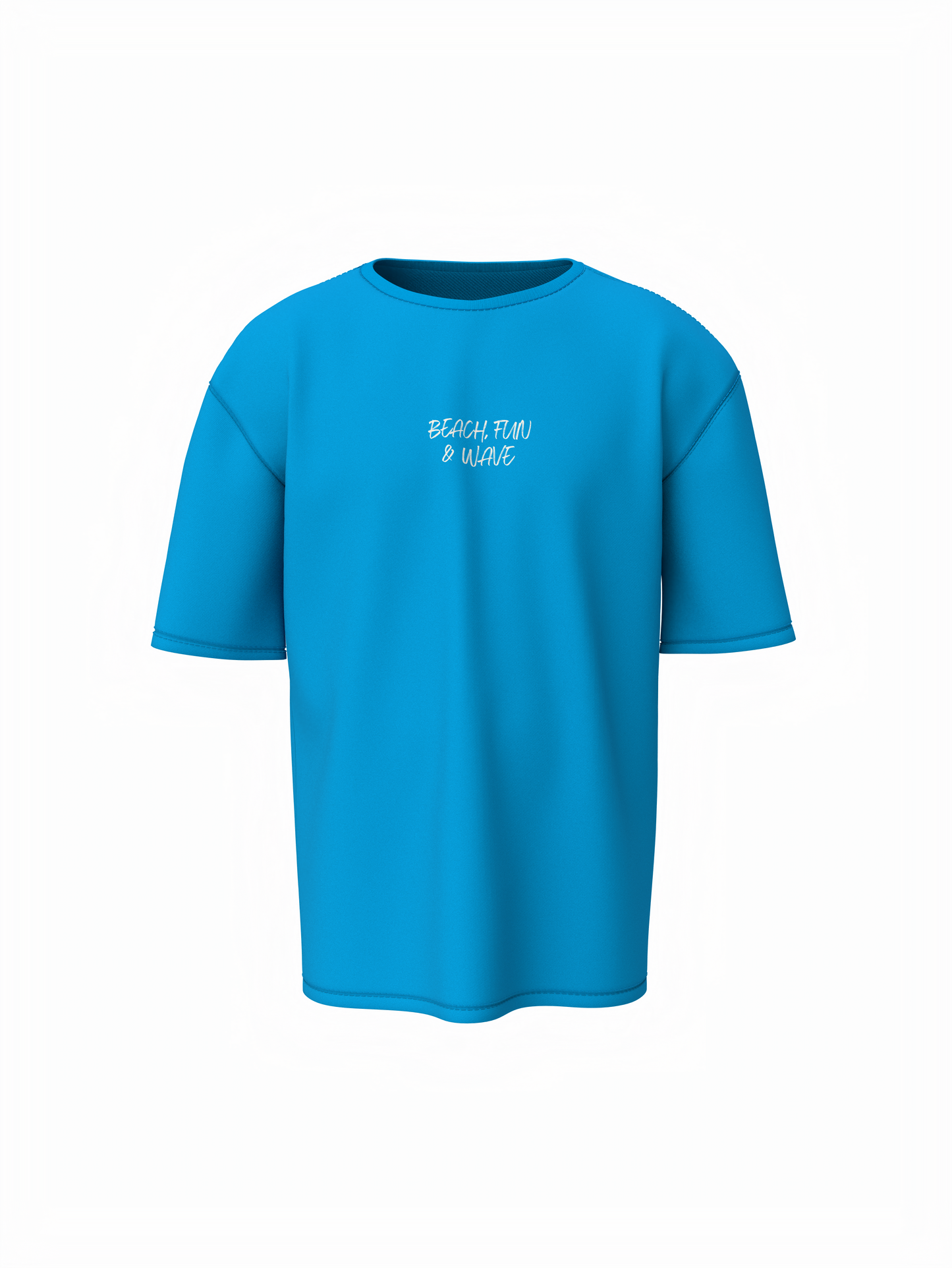 Beach & Waves Unisex Sky Blue Oversized T-Shirt Trendy Outfit