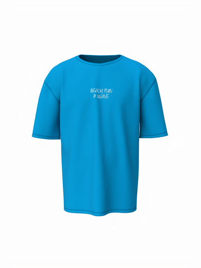 Beach & Waves Unisex Sky Blue Oversized T-Shirt Trendy Outfit