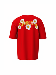 Blossom flower Unisex Red Oversized T-Shirt
