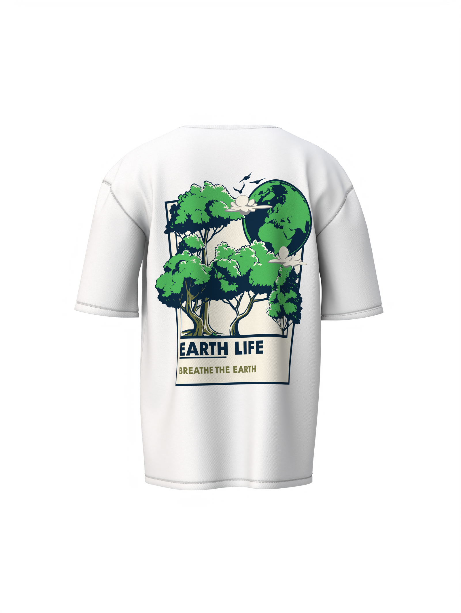 Earth Life White Oversized T-Shirt – Everyday Fashion Wear