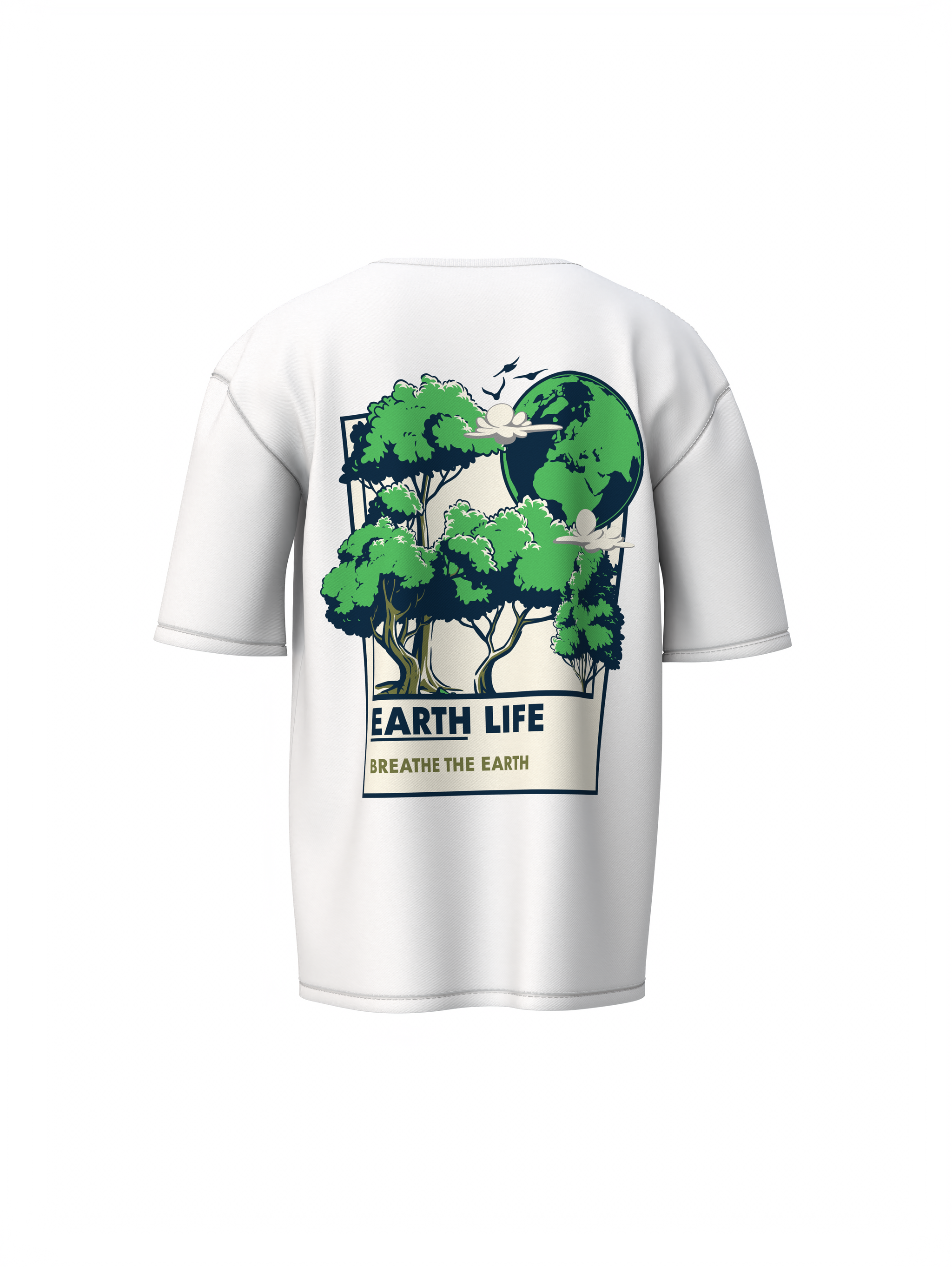 Earth Life Unisex White Oversized T-Shirt