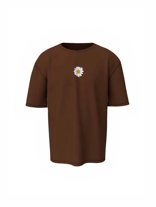 Blossom Flower Unisex Brown Oversized T-Shirt Casual Wear