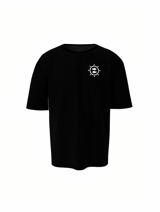 Fish Graphic Unisex Black Oversized T-Shirt Cool Streetwear