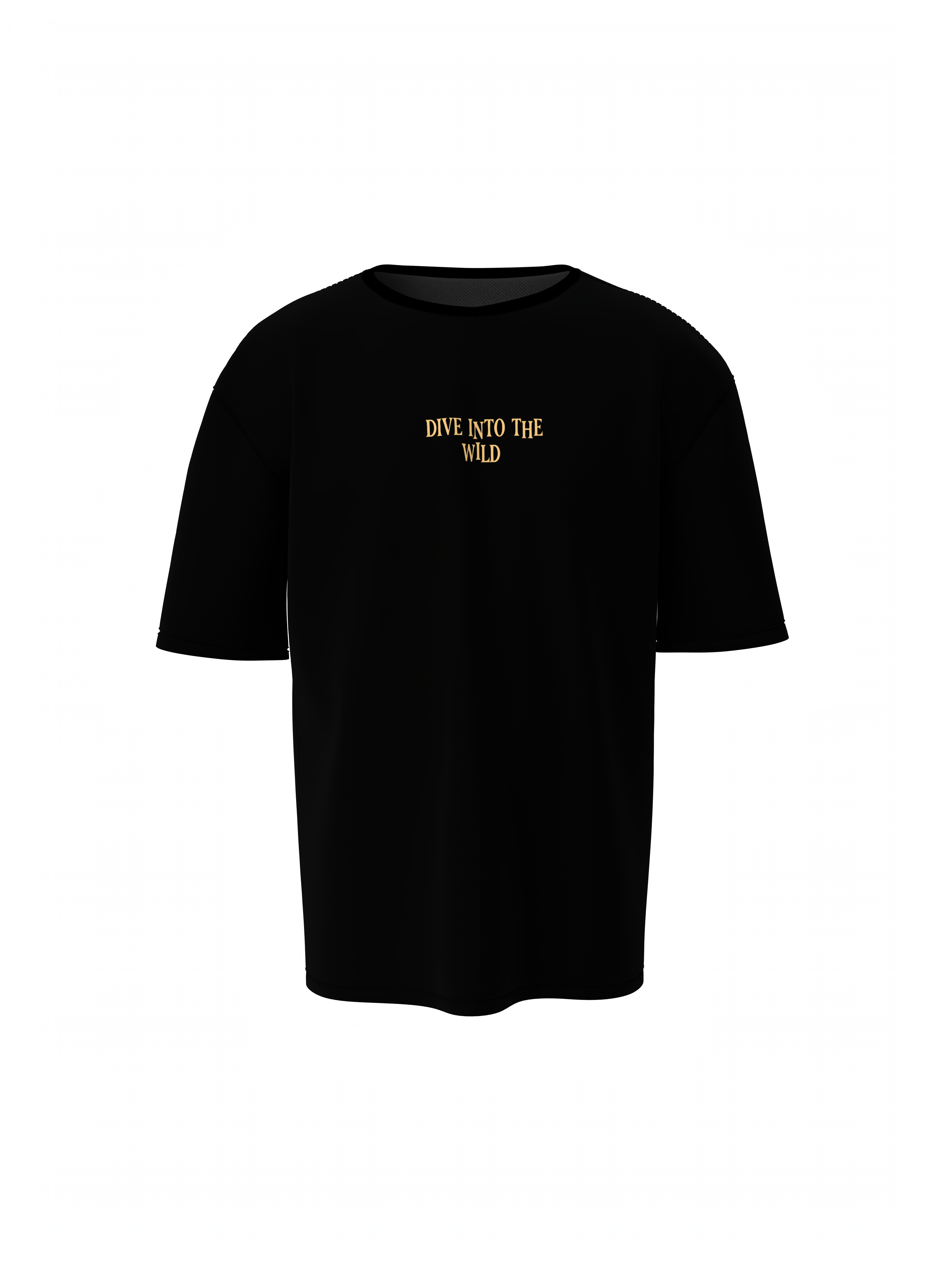 Dive Into The Wild Unisex Black Oversized T-Shirt