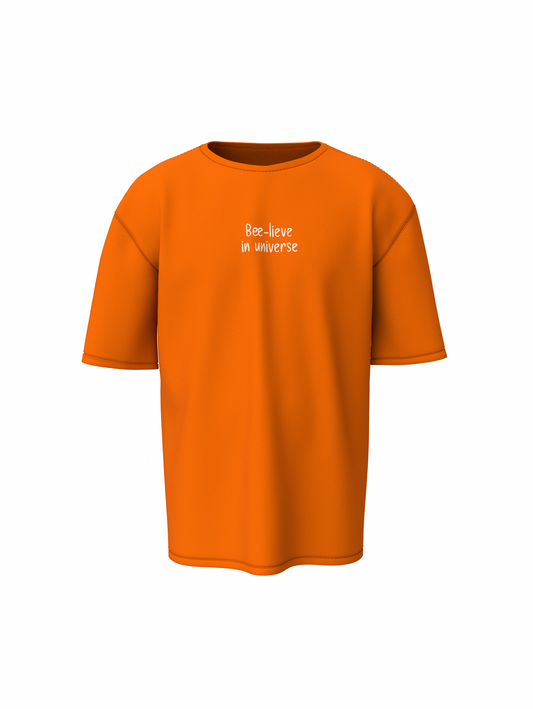 Bee-Lieve Unisex Orange Oversized T-Shirt Cool Casual Tee