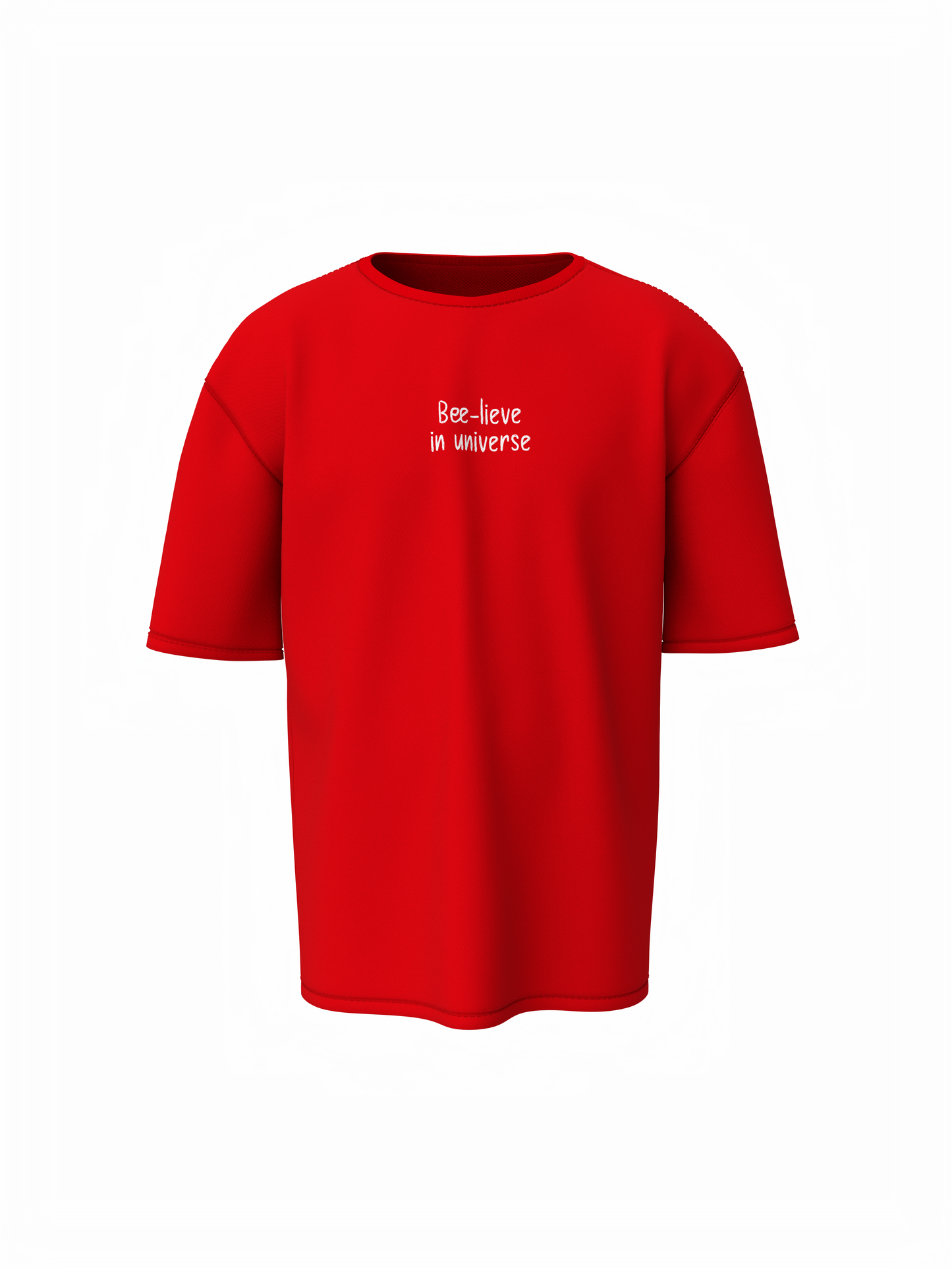 Bee-Lieve Unisex Red Oversized T-Shirt Fashionable Everyday