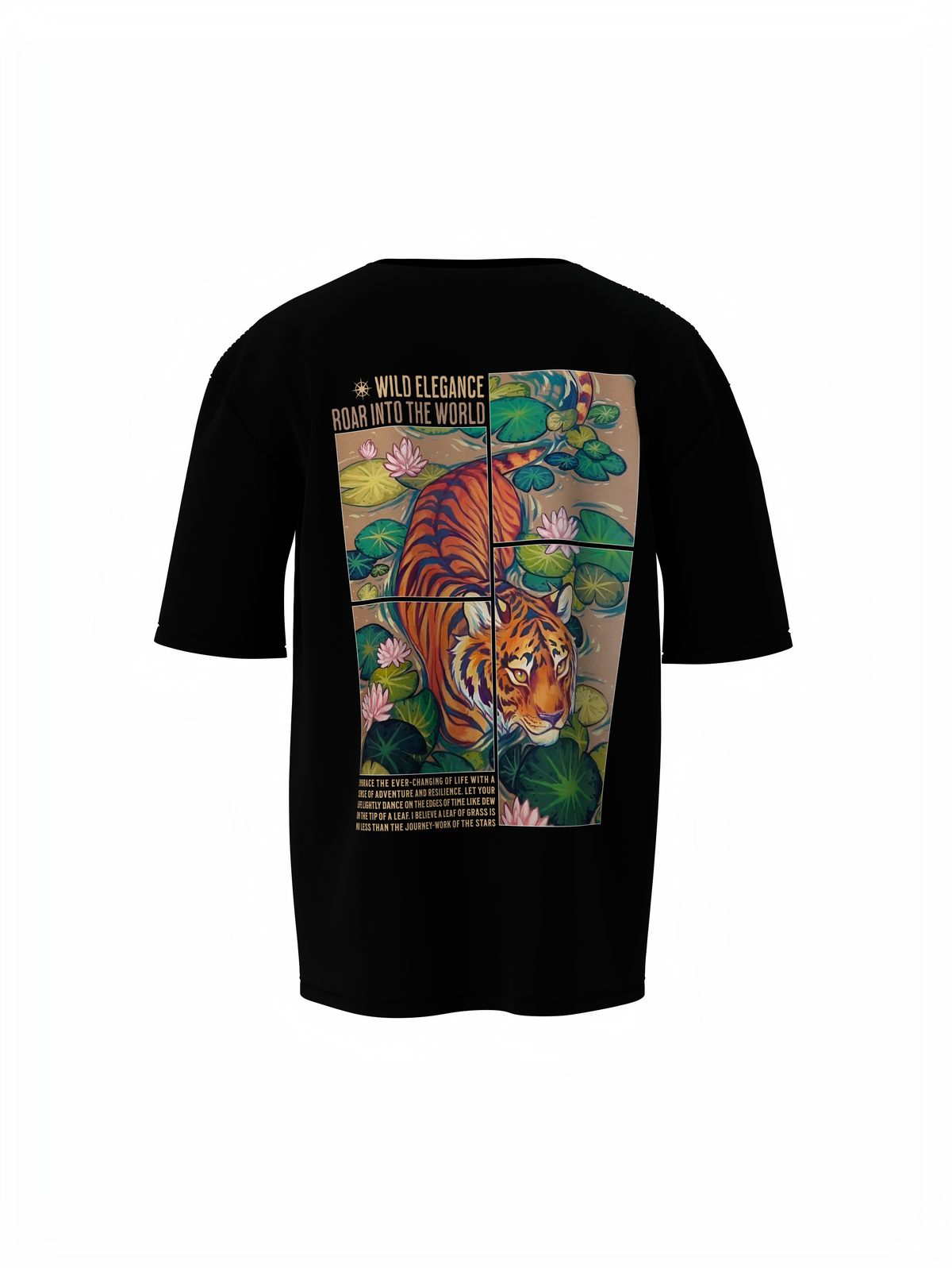 Dive Into The Wild Unisex Black Oversized T-Shirt