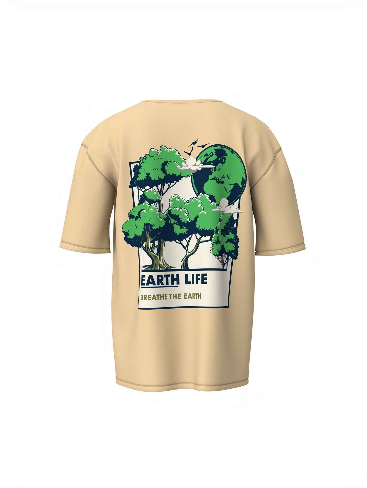 Earth Life Beige Oversized T-Shirt – Everyday Fashion Wear