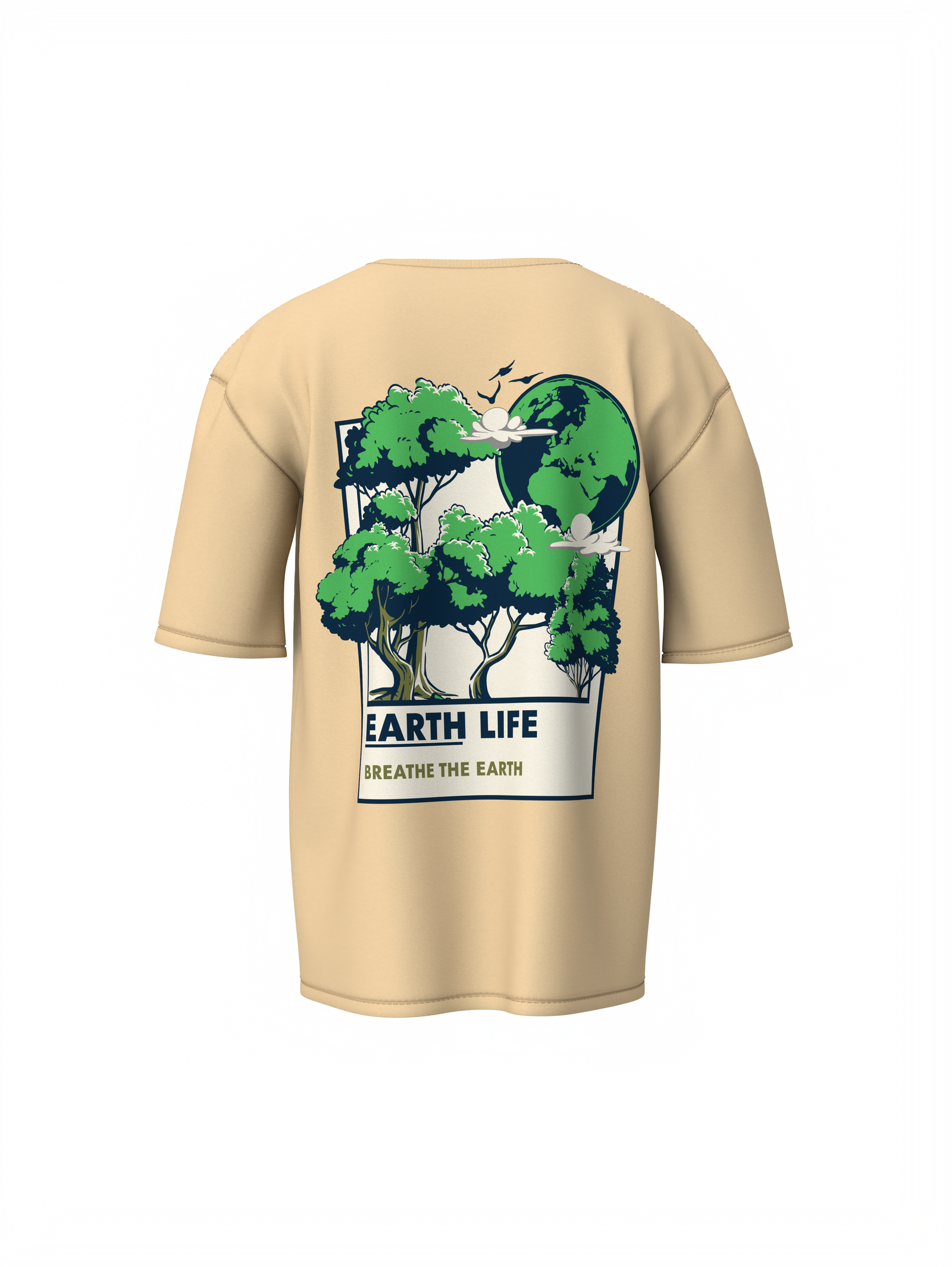 Earth Life Beige Oversized T-Shirt – Everyday Fashion Wear