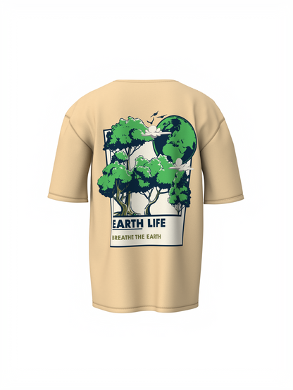 Earth Life Beige Oversized T-Shirt – Everyday Fashion Wear
