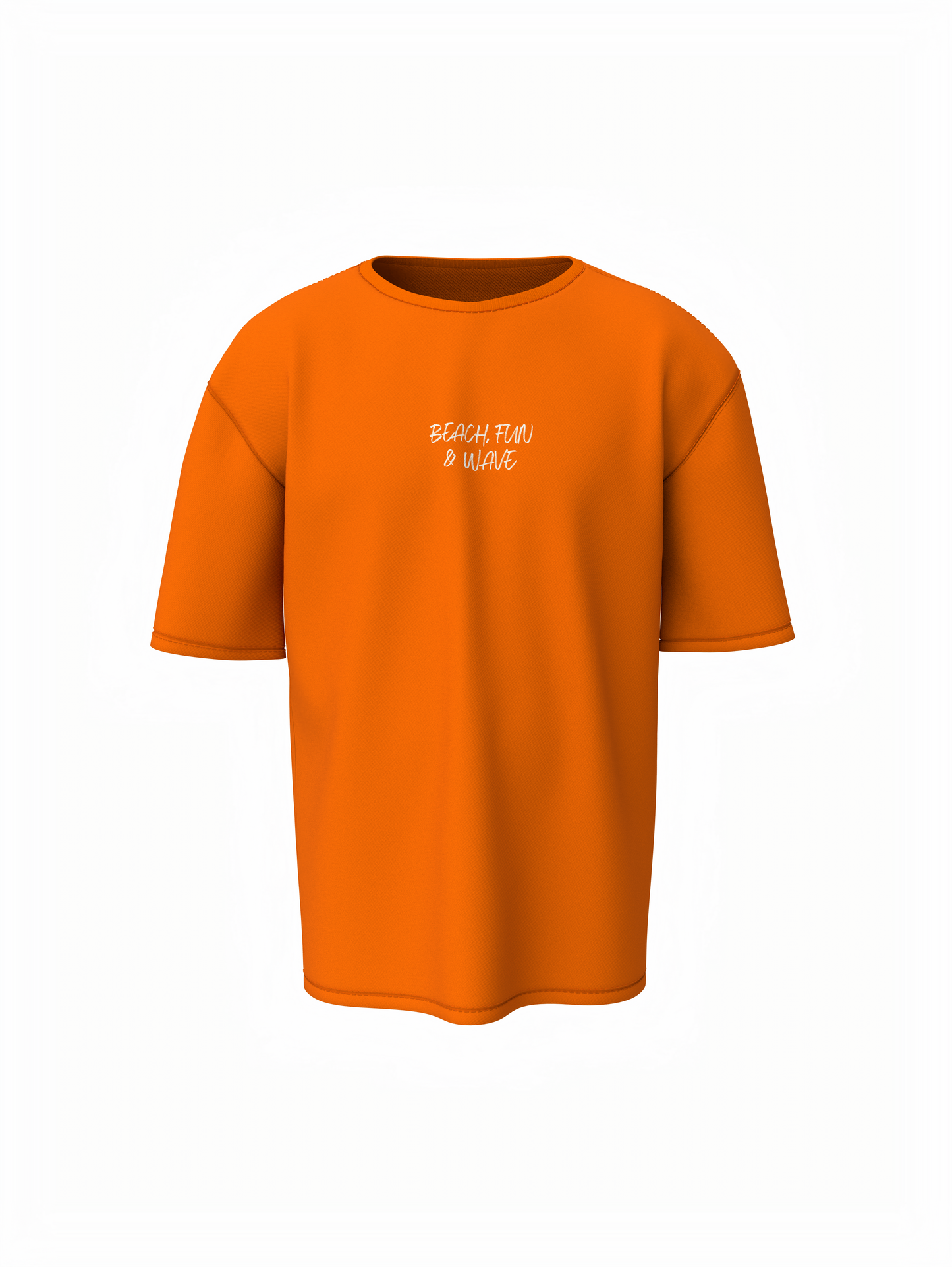 Beach & Waves Unisex Orange Oversized T-Shirt Trendy Outfit