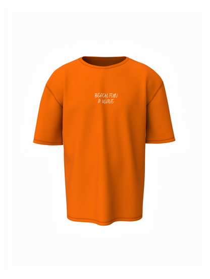 Beach & Waves Unisex Orange Oversized T-Shirt Trendy Outfit