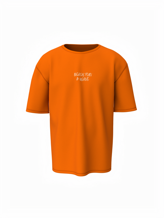 Beach & Waves Unisex Orange Oversized T-Shirt Trendy Outfit