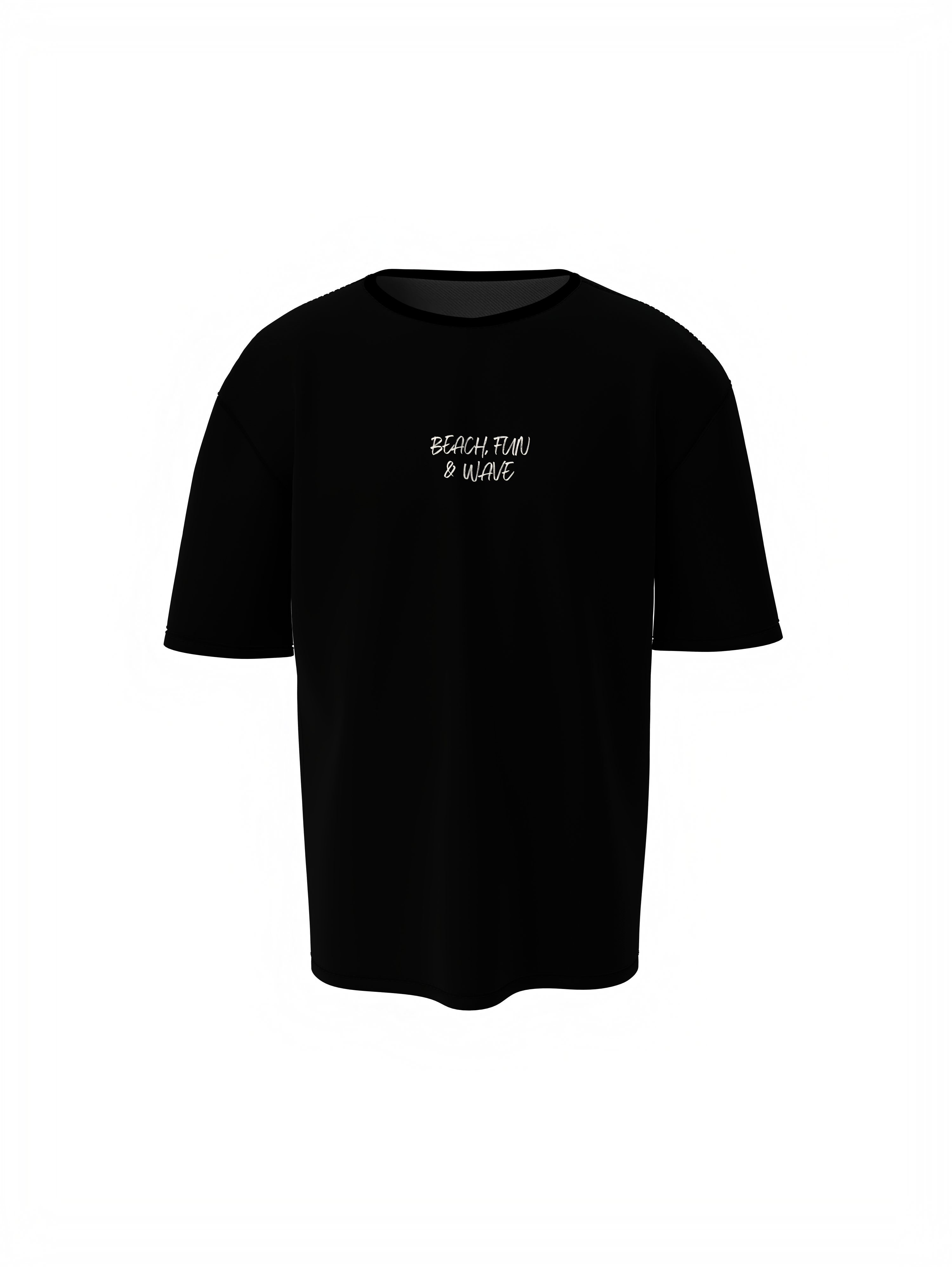 Beach & Waves Unisex Black Oversized T-Shirt