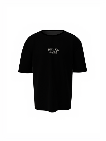 Beach & Waves Unisex Black Oversized T-Shirt Comfortable Wear
