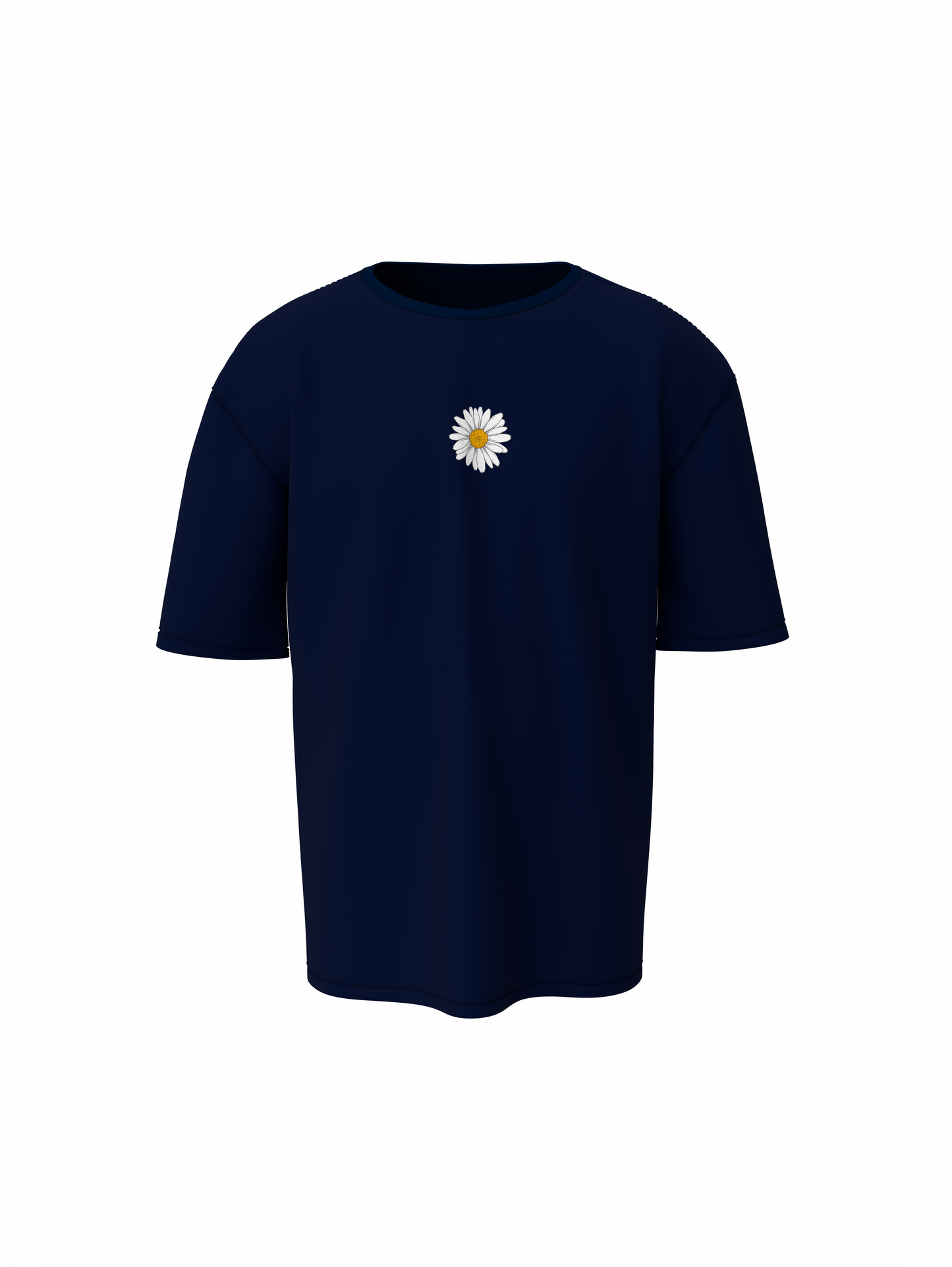 Blossom Flower Unisex Dark Blue Oversized T-Shirt Trendy Tee