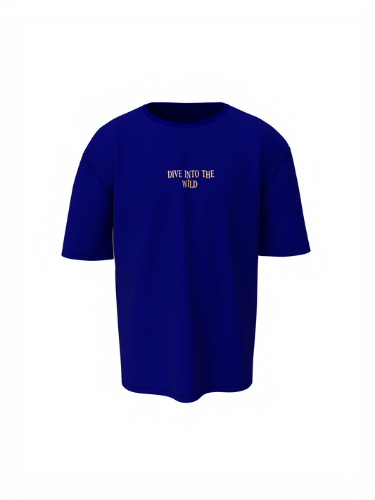 Dive Into The Wild Unisex Blue Oversized T-Shirt