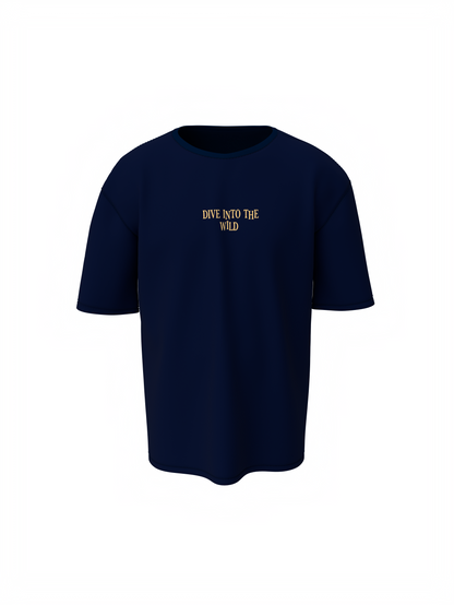 Dive Into The Wild Unisex Dark Blue Oversized T-Shirt