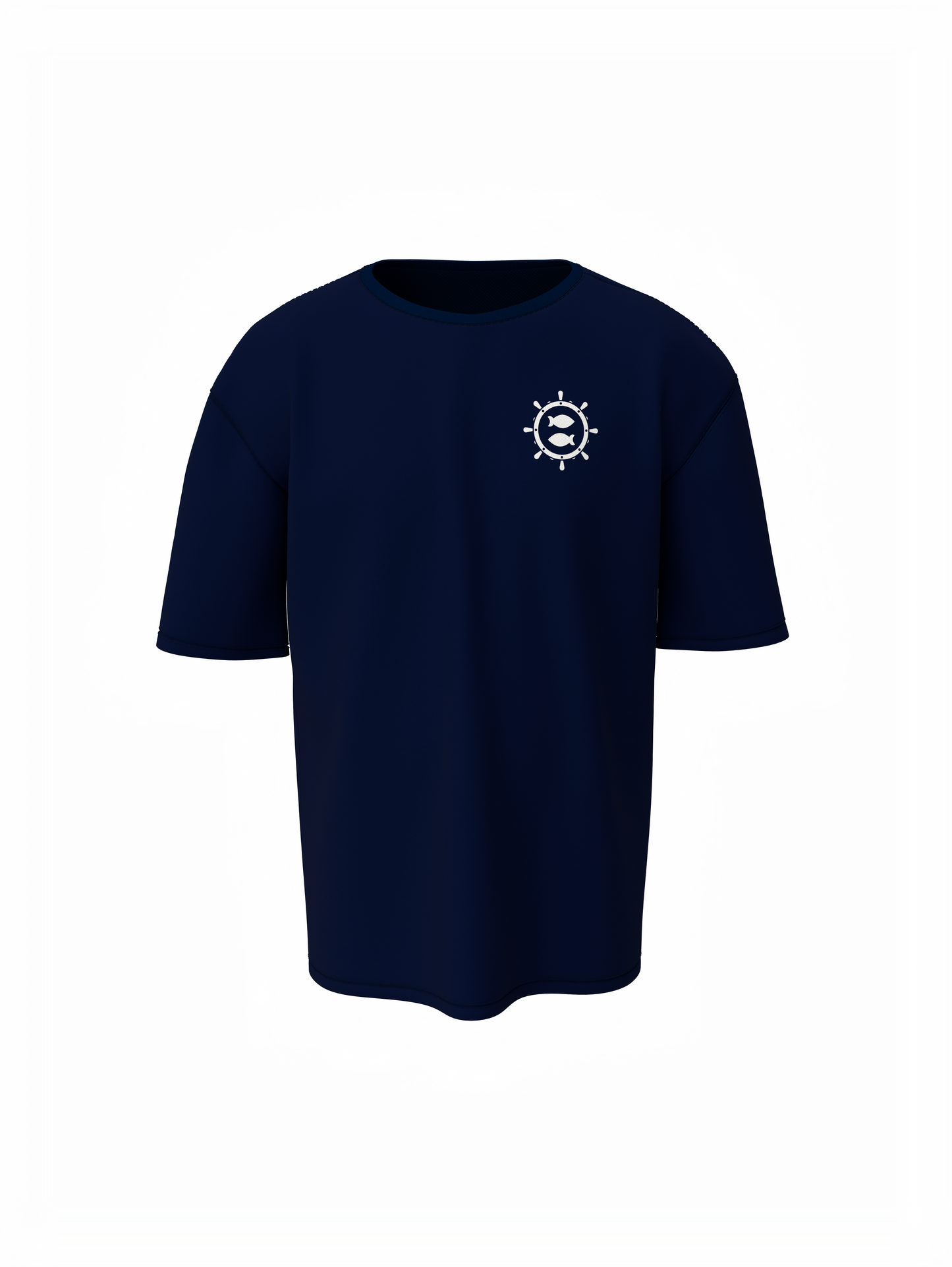 Fish Graphic Unisex Blue Oversized T-Shirt Trendy Style