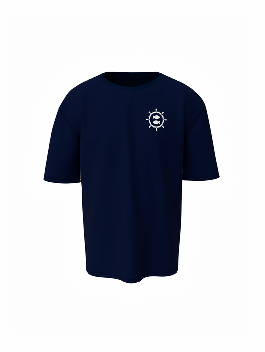 Fish Graphic Unisex Blue Oversized T-Shirt Trendy Style