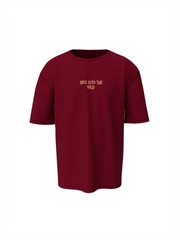 Dive Into The Wild Unisex Maroon Oversized T-Shirt
