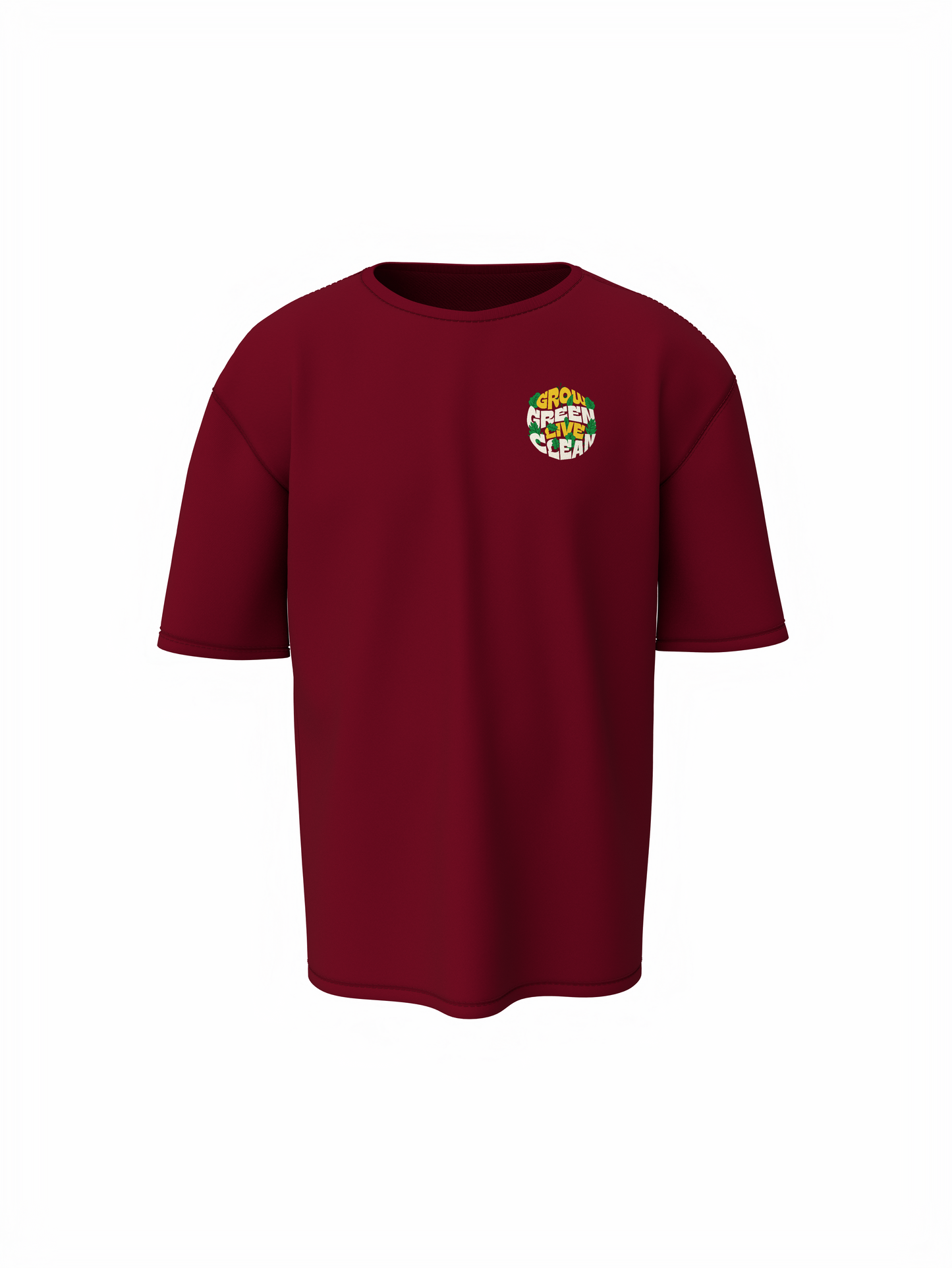 Grow Green Graphic Unisex Maroon Oversized T-Shirt Wear