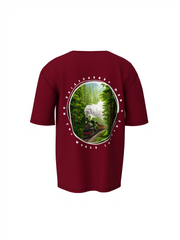 Nature train Graphic Unisex Maroon Oversized T-Shirt