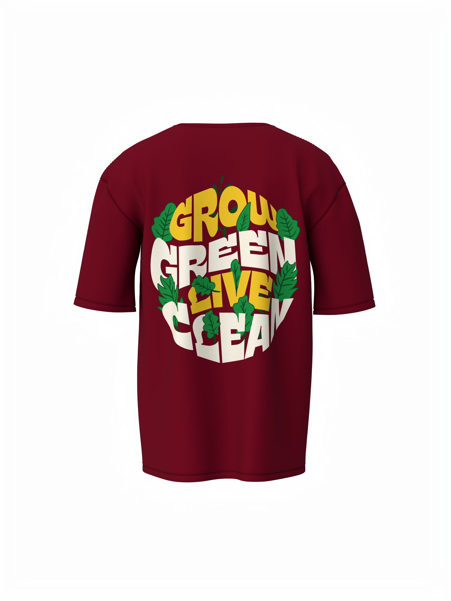 Grow Green Graphic Unisex Maroon Oversized T-Shirt Wear