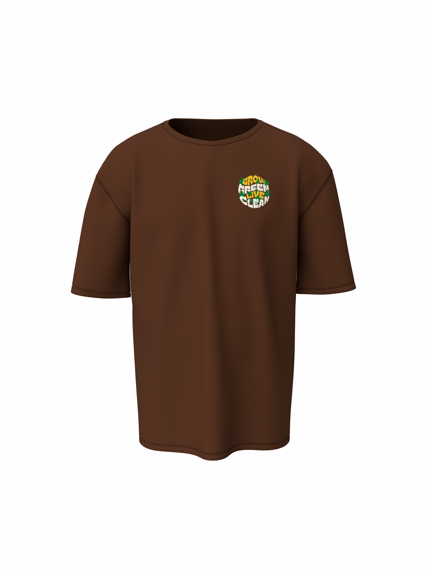 Grow Green Graphic Unisex Brown Oversized T-Shirt