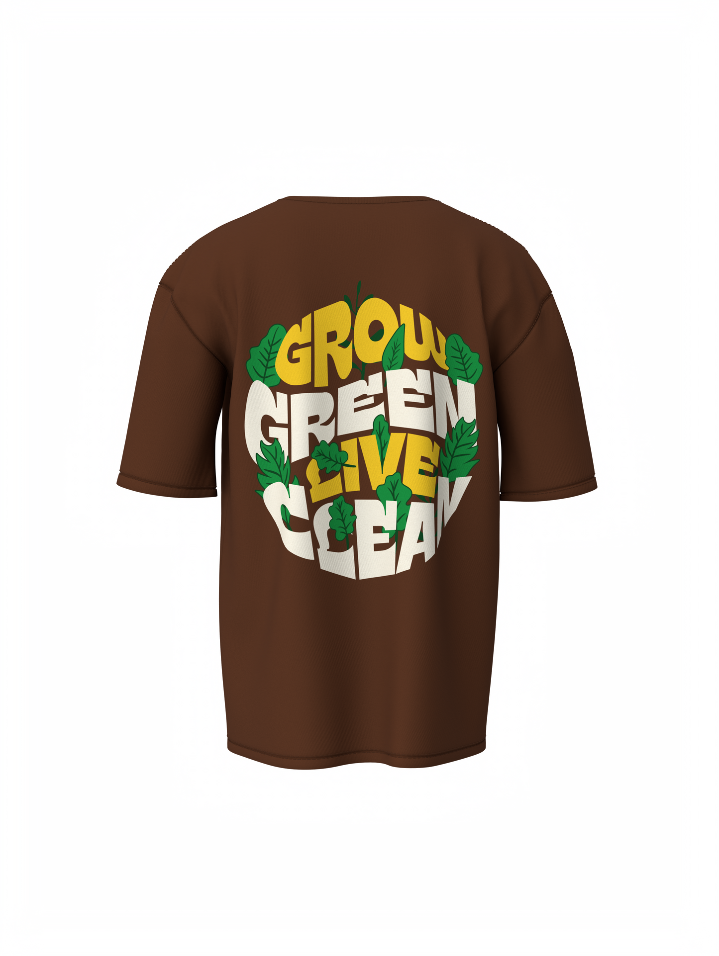 Grow Green Graphic Unisex Brown Oversized T-Shirt