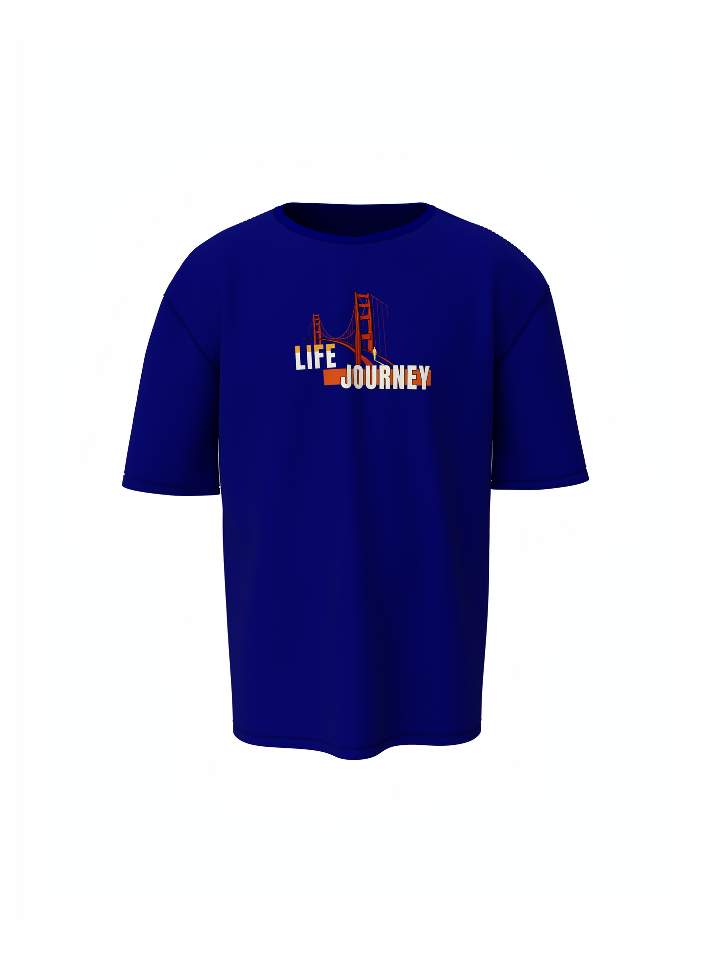 Origin Journey Graphic Unisex Blue Oversized T-Shirt