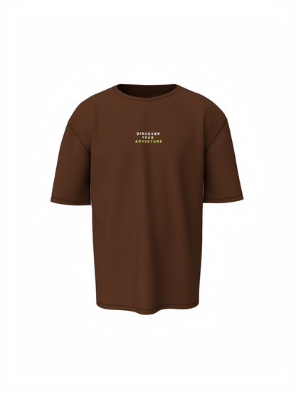Nature train Graphic Unisex Brown Oversized T-Shirt