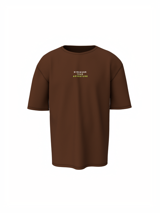 Nature train Graphic Unisex Brown Oversized T-Shirt