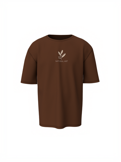 Blooming Graphic Unisex Brown Oversized T-Shirt