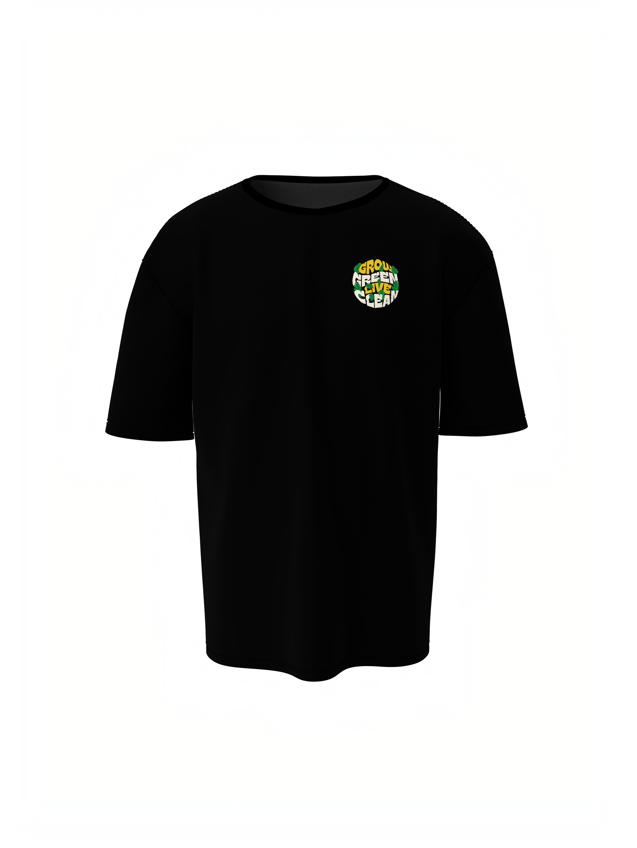 Grow Green Graphic Unisex Black Oversized T-Shirt