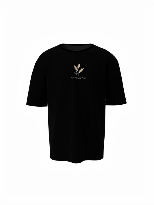 Blooming Graphic Unisex Black Oversized T-Shirt