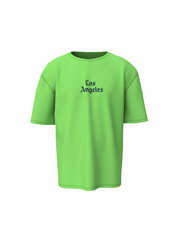 LOS Angeles Graphic Unisex Lime Green Oversized T-Shirt