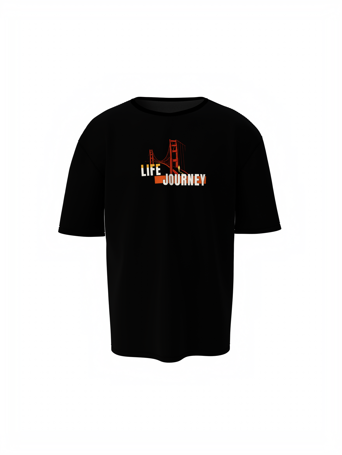 Origin Journey Graphic Unisex Black Oversized T-Shirt