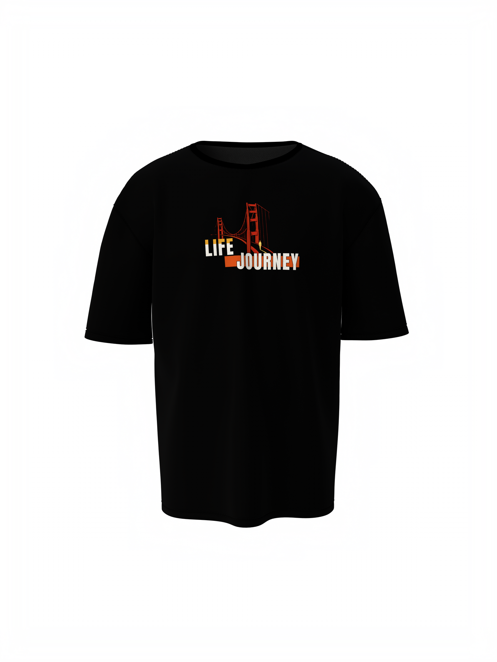 Origin Journey Graphic Unisex Black Oversized T-Shirt